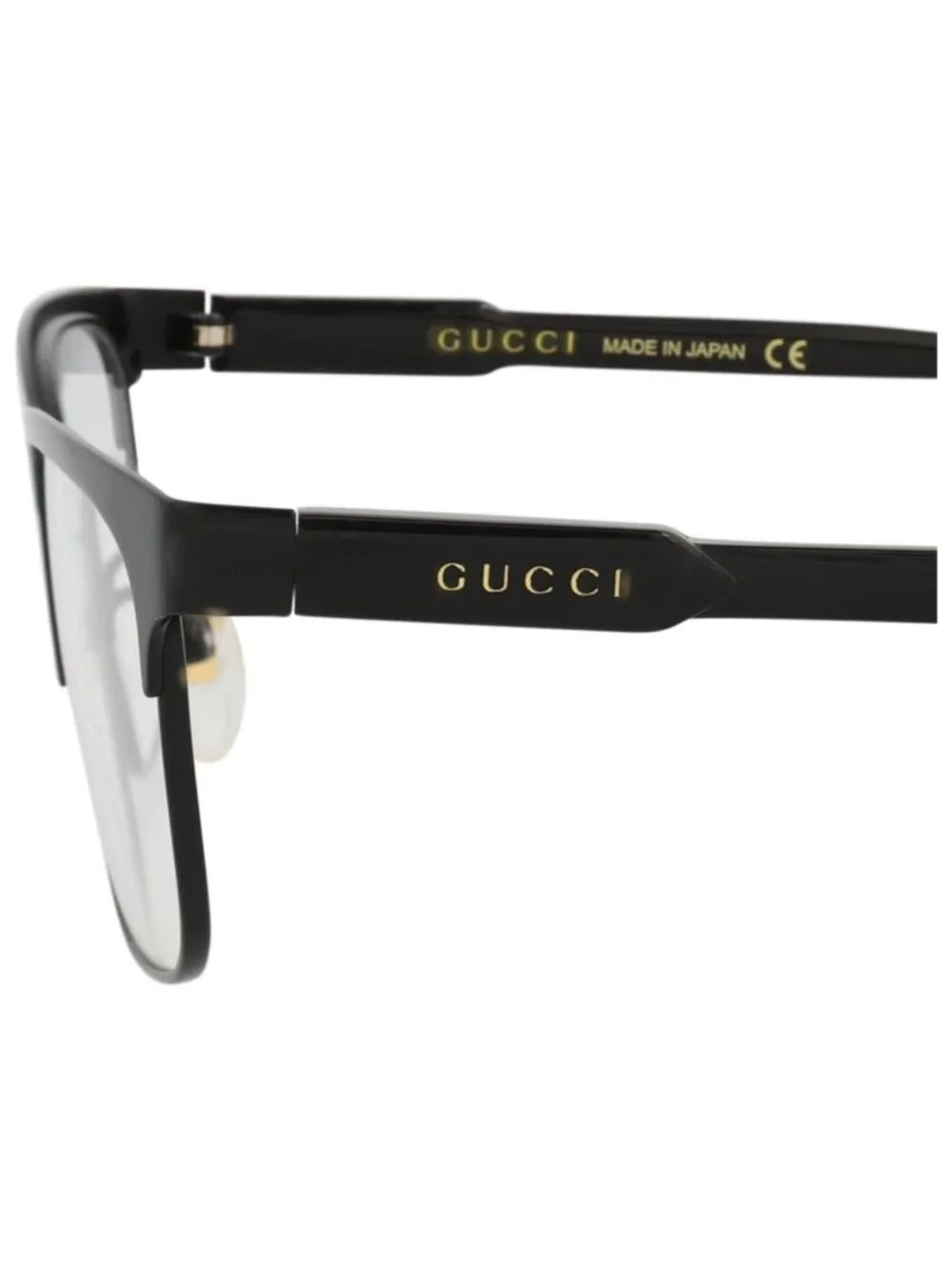 New Gucci Women's Eyeglasses Unisex Square Rectangle Black Black Transparent